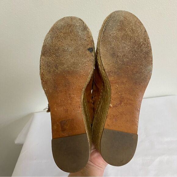 CHLOE Harper Suede Lace up Espadrille Wedge Sandals - Picture 11 of 11